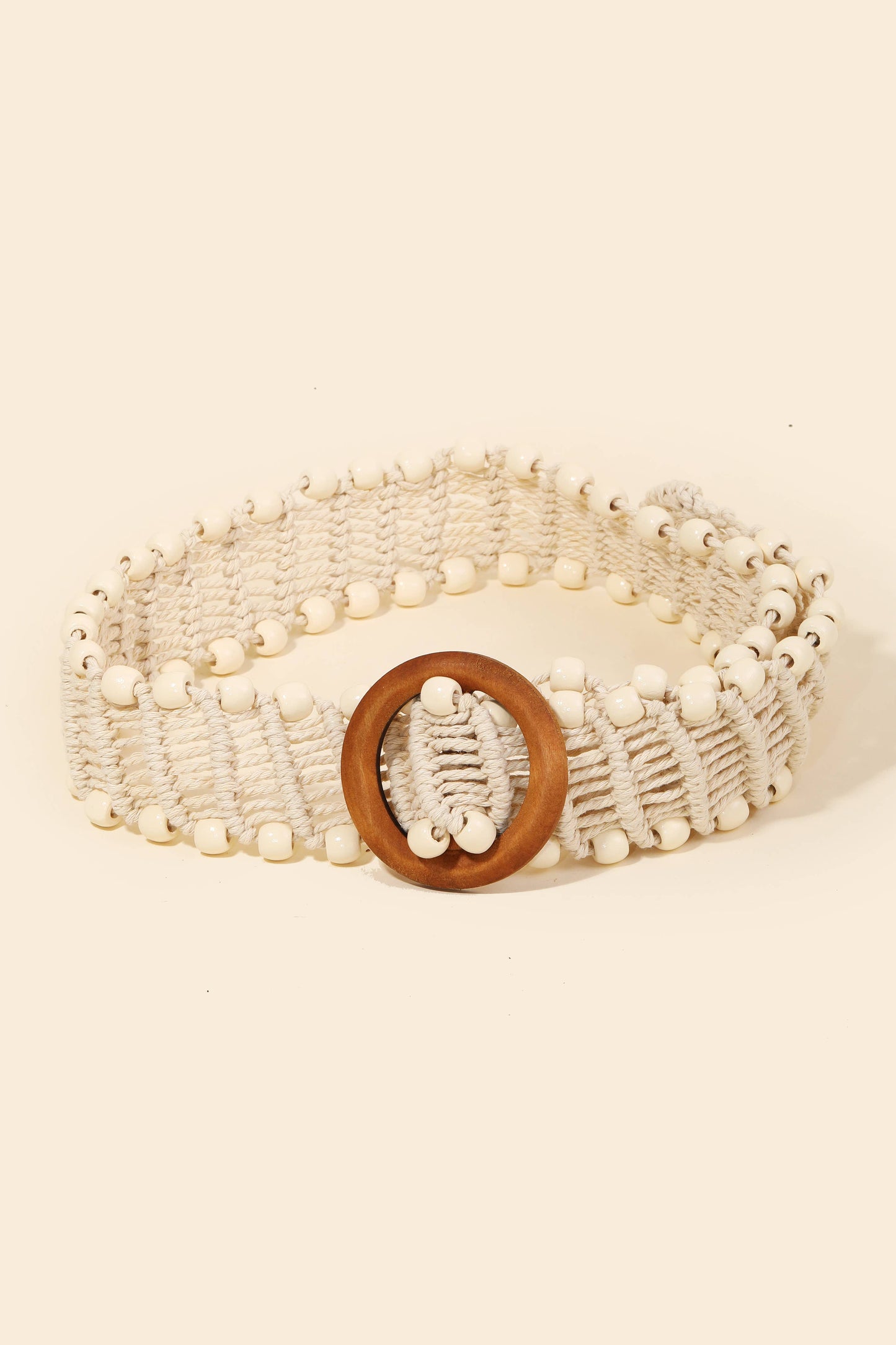 Beaded Trim Braided Belt