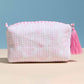 Shell Pattern Quilted Tassel Portable Cosmetic Pouch Bag